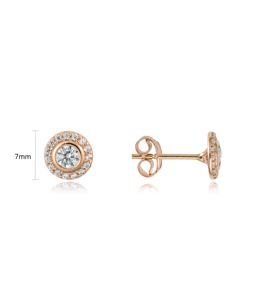 Gold earrings with zircons
