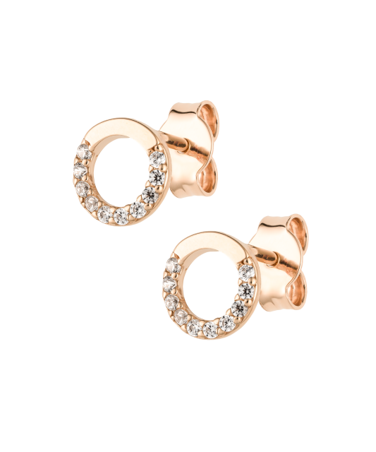 Gold earrings with zircons