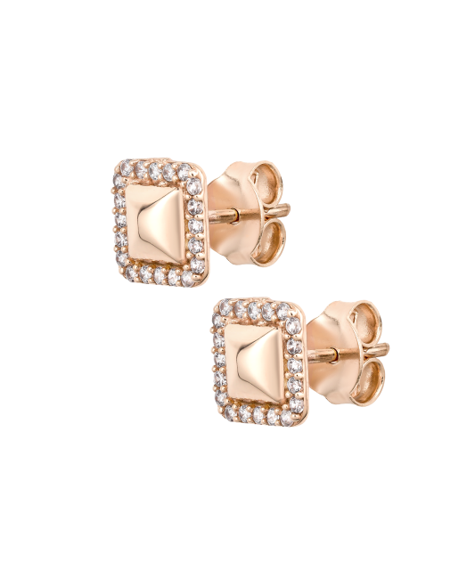 Gold earrings with zircons