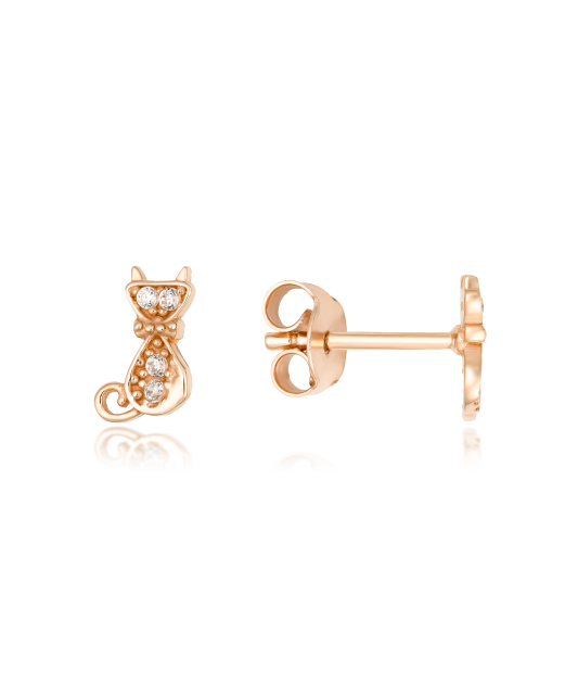 Gold earrings with zircons