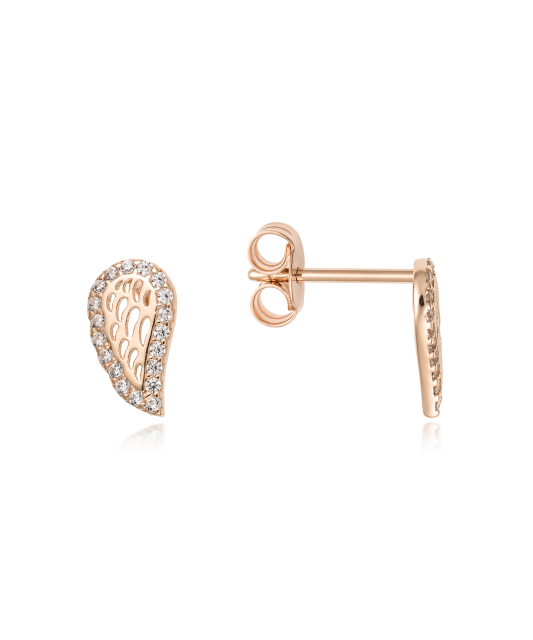 Gold earrings with zircons