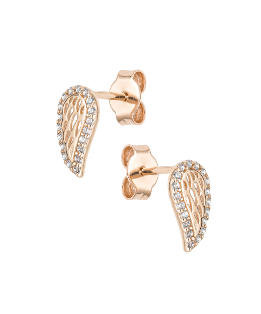 Gold earrings with zircons