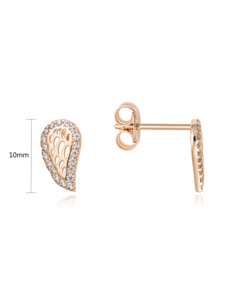 Gold earrings with zircons