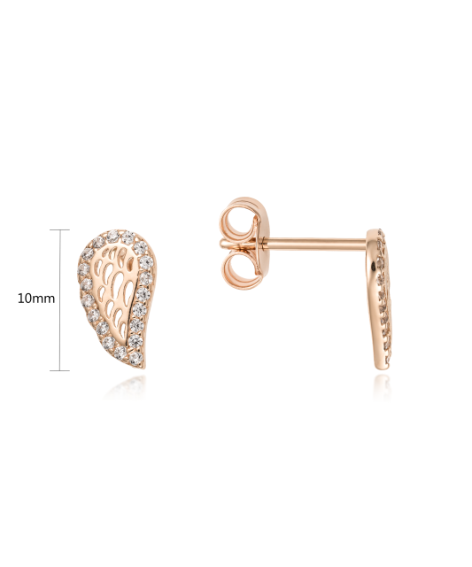 Gold earrings with zircons