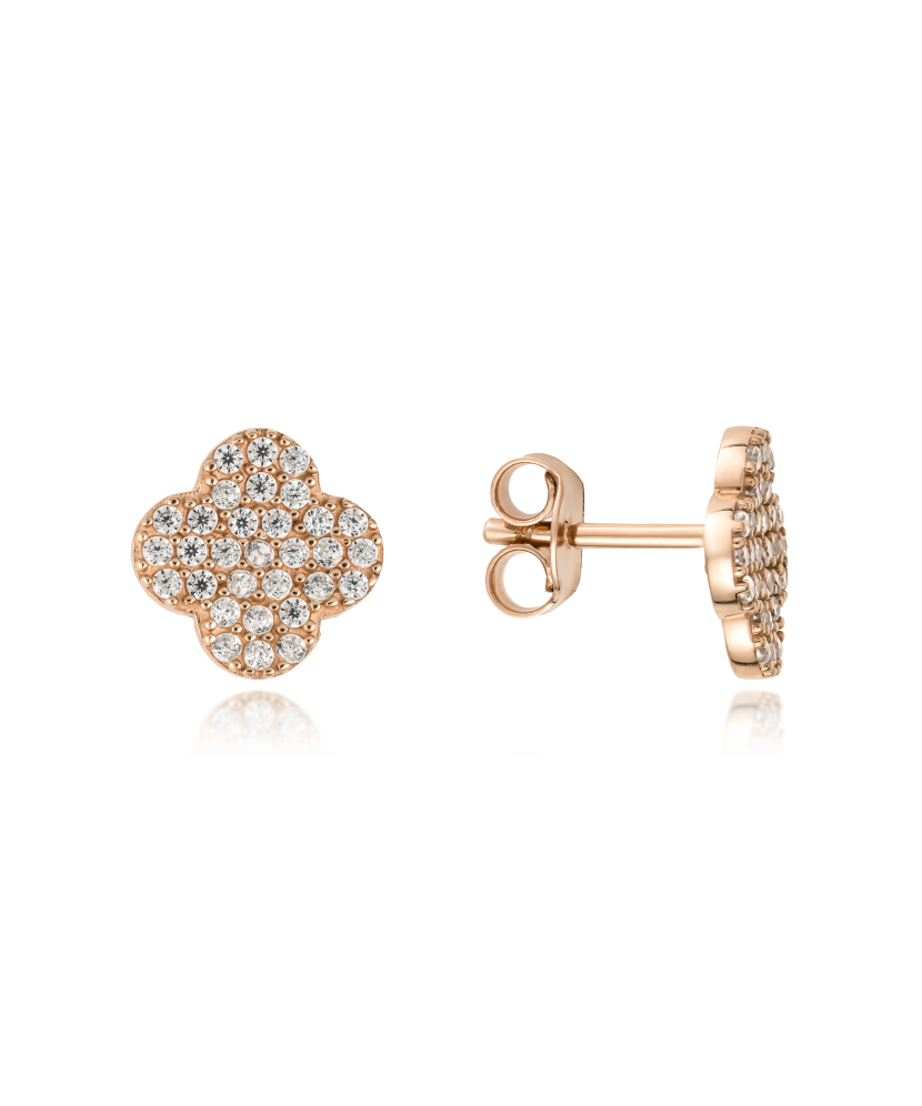 Gold earrings with zircons