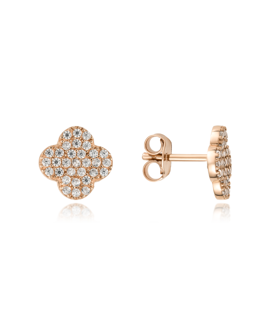 Gold earrings with zircons