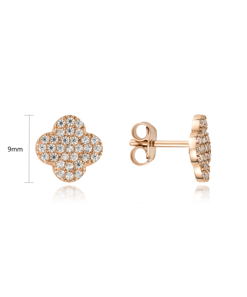 Gold earrings with zircons