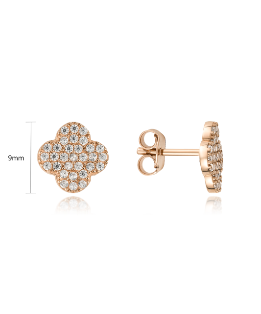 Gold earrings with zircons