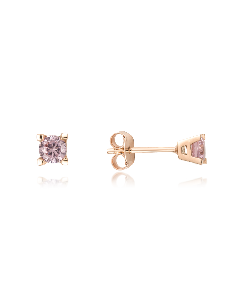 Gold earrings with zircons