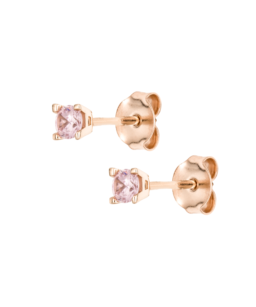 Gold earrings with zircons