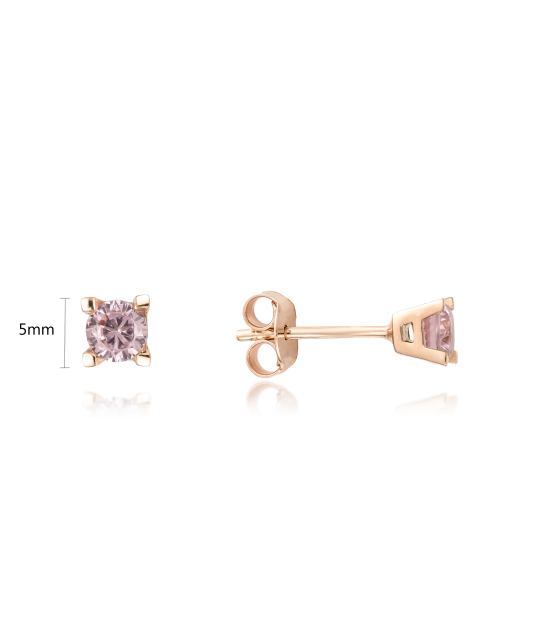Gold earrings with zircons