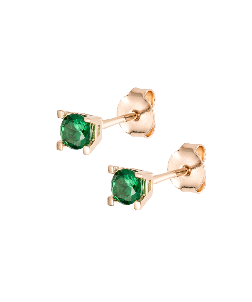 Gold earrings with zircons