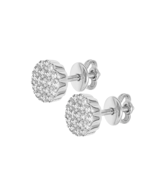 White gold earrings with zircons
