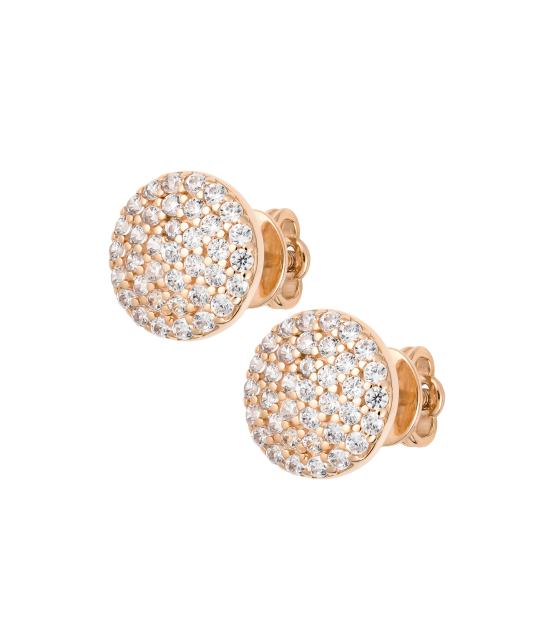 Gold earrings with zircons