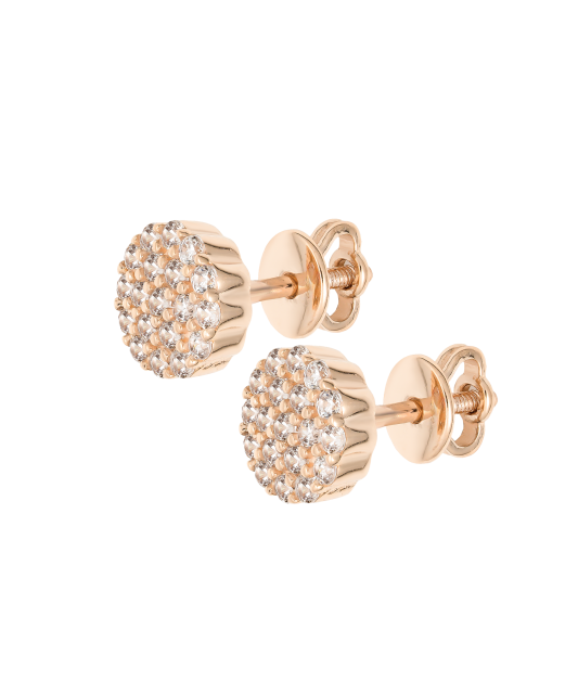 Gold earrings with zircons