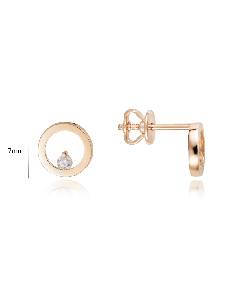 Gold earrings with zircons