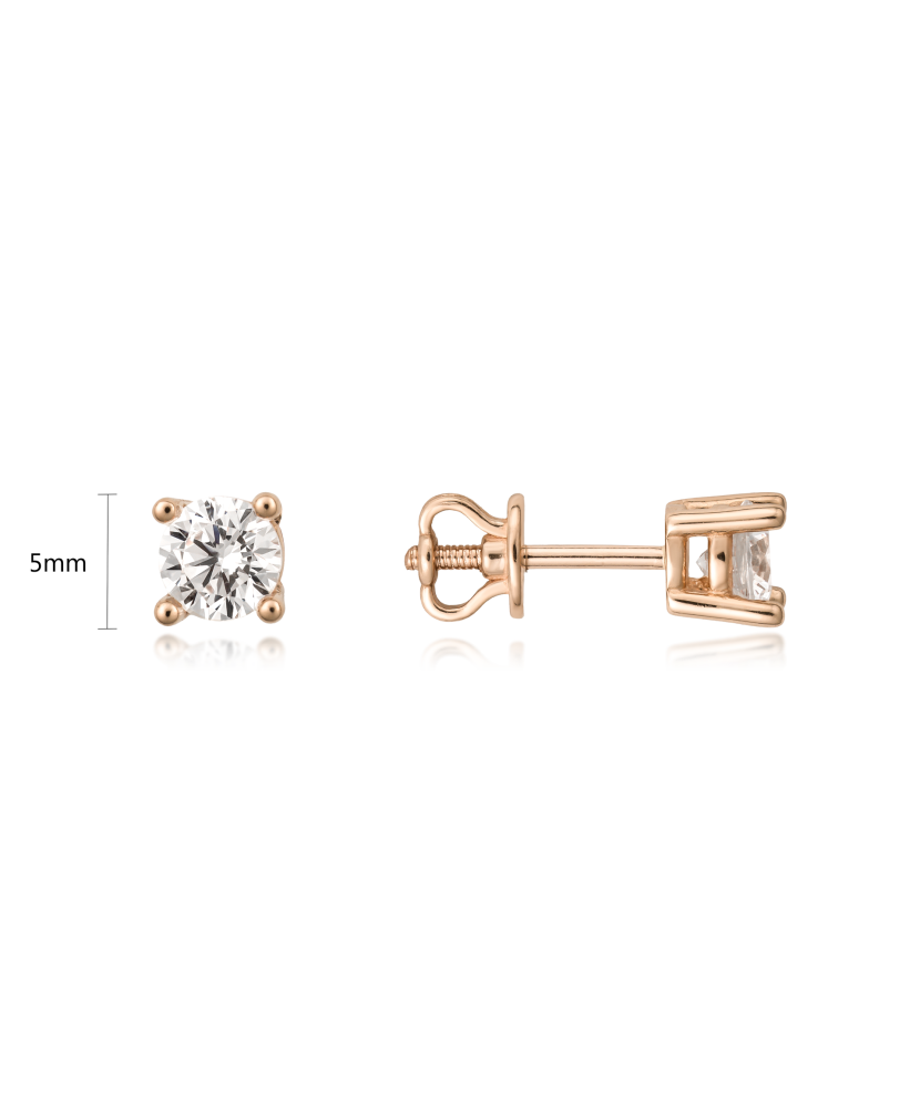 Gold earrings with zircons