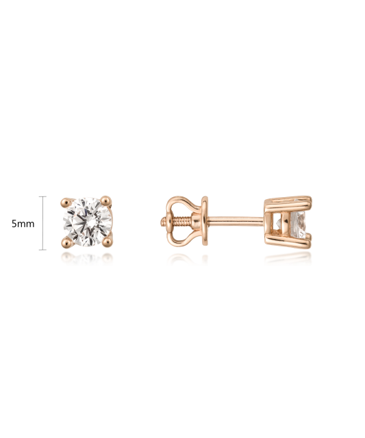 Gold earrings with zircons
