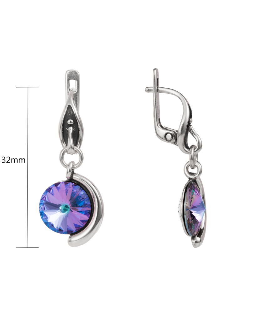 Sterling silver earrings with crystals