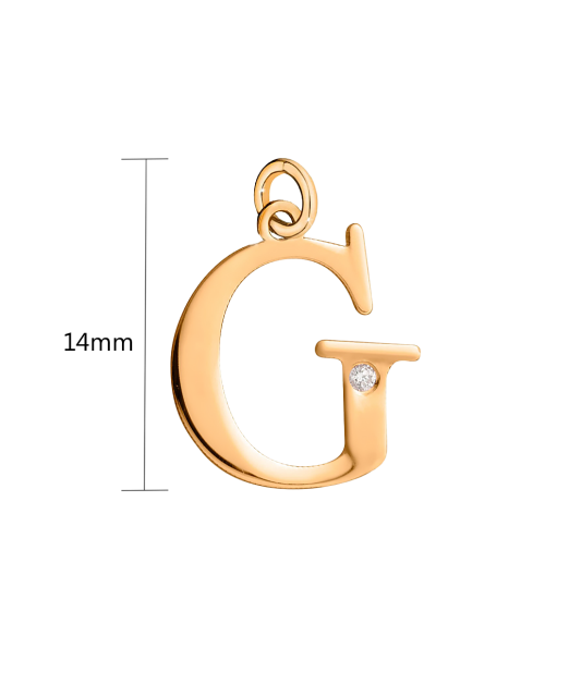 Kultainen riipus timantilla, kirjain G