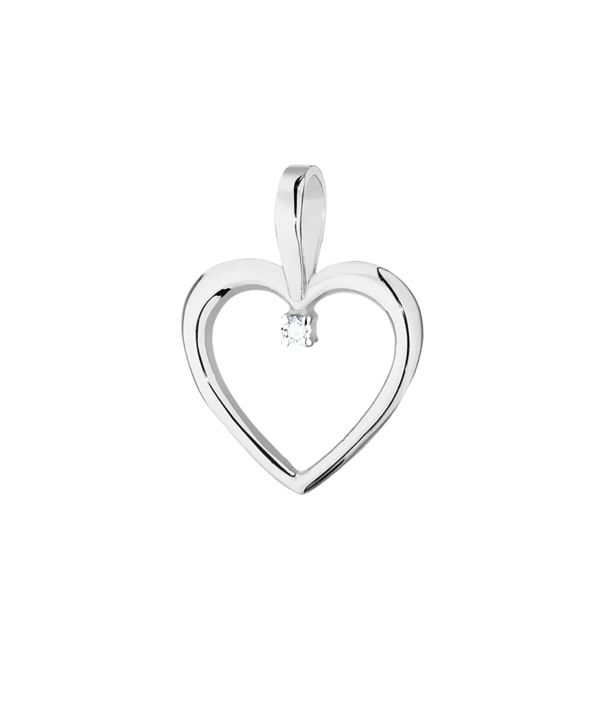 White Gold pendant with diamonds "heart"