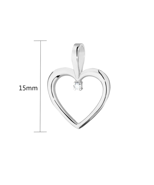 White Gold pendant with diamonds "heart"