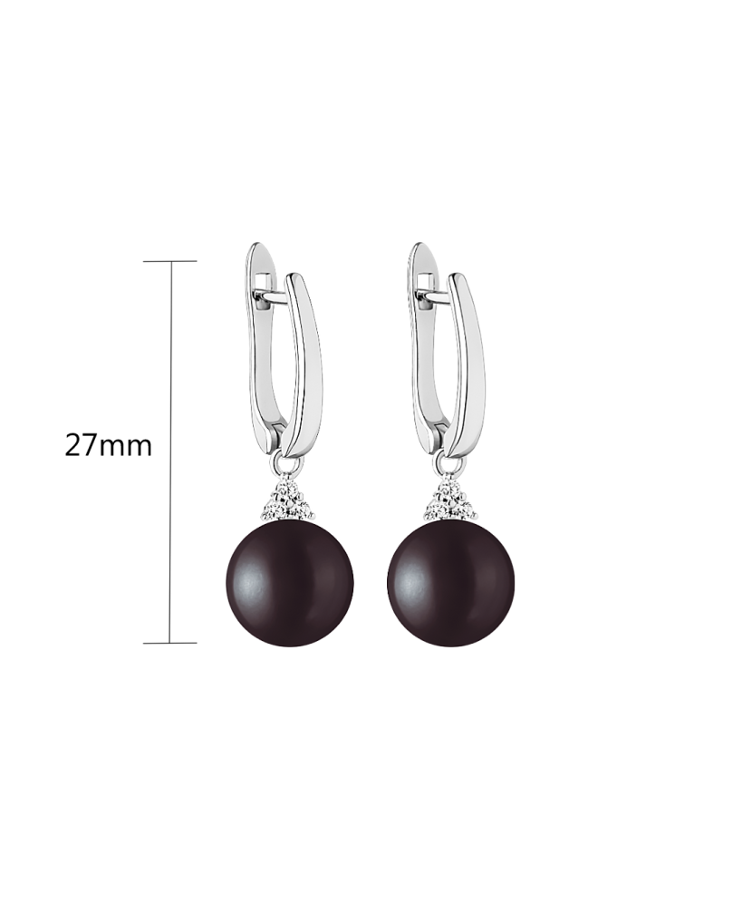 Sterling silver earrings with pearls and zircons