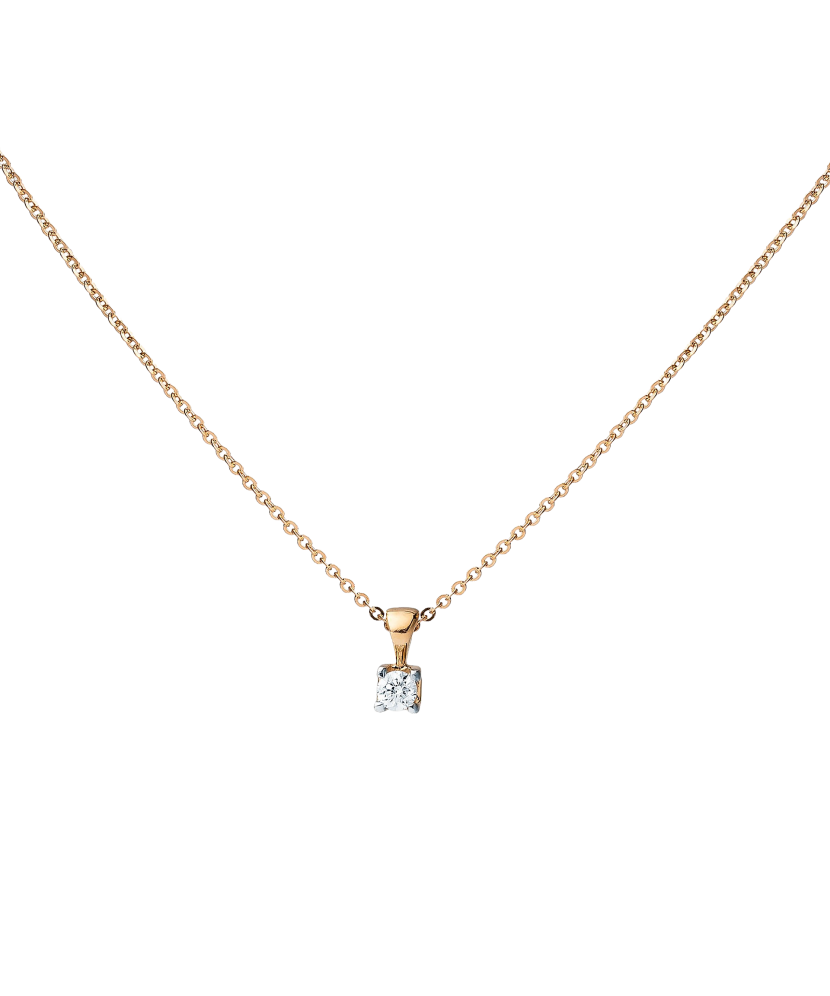 Gold chain with diamond pendant
