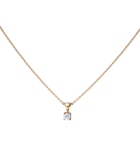 Gold chain with diamond pendant