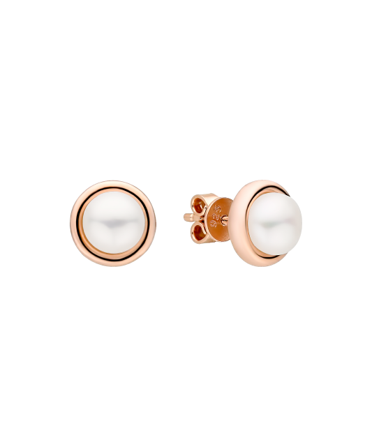 Paauksuoti Sidabriniai auskarai su perlais