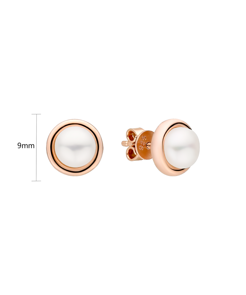 Gilded sterling silver earrings with pearls