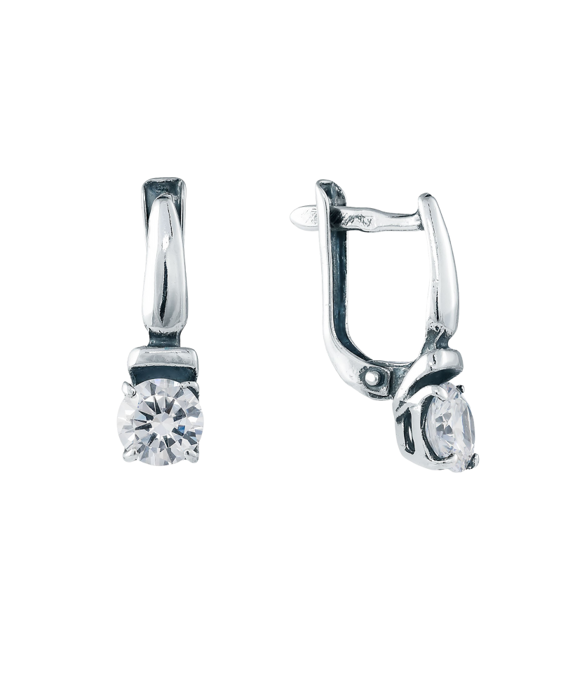 Sterling silver earrings with zircons