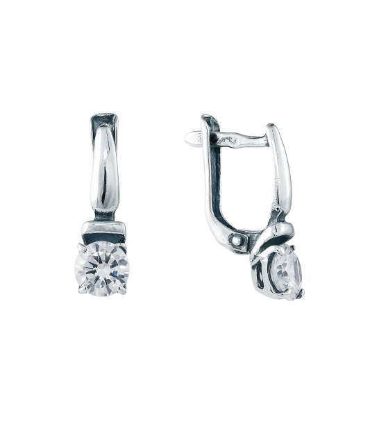 Sterling silver earrings with zircons