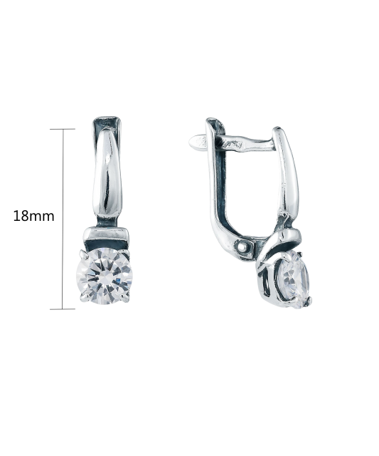 Sterling silver earrings with zircons