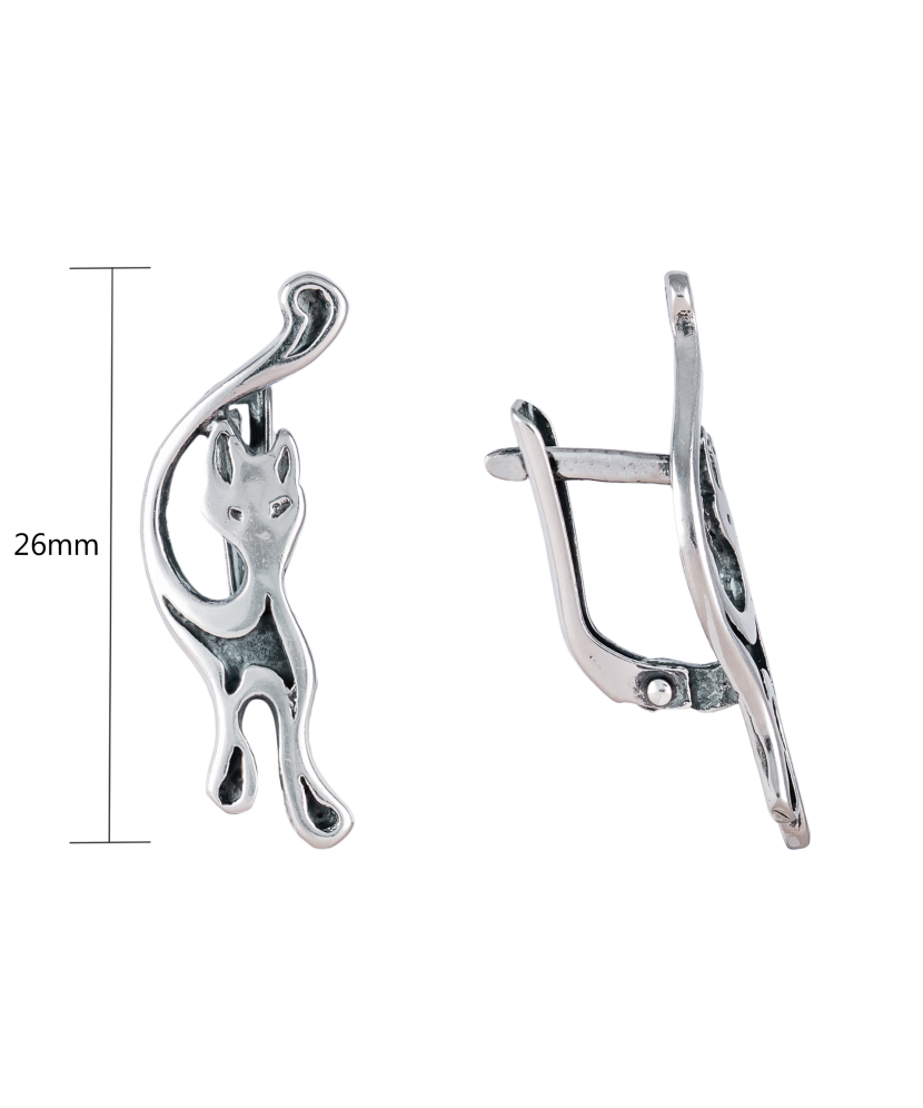 Sterling silver earrings "Cat"