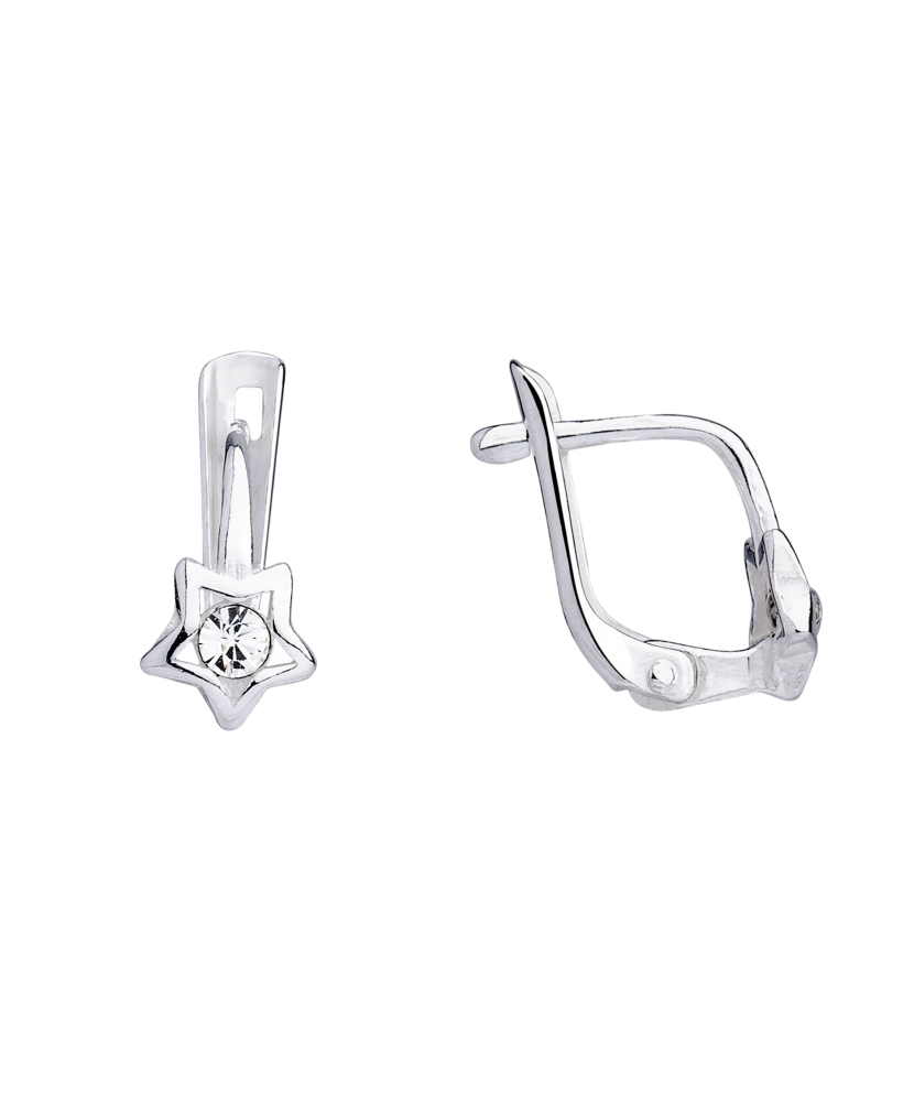 Sidabriniai vaikiški auskarai su cirkoniais "Žvaigždutės"  - Goldinga