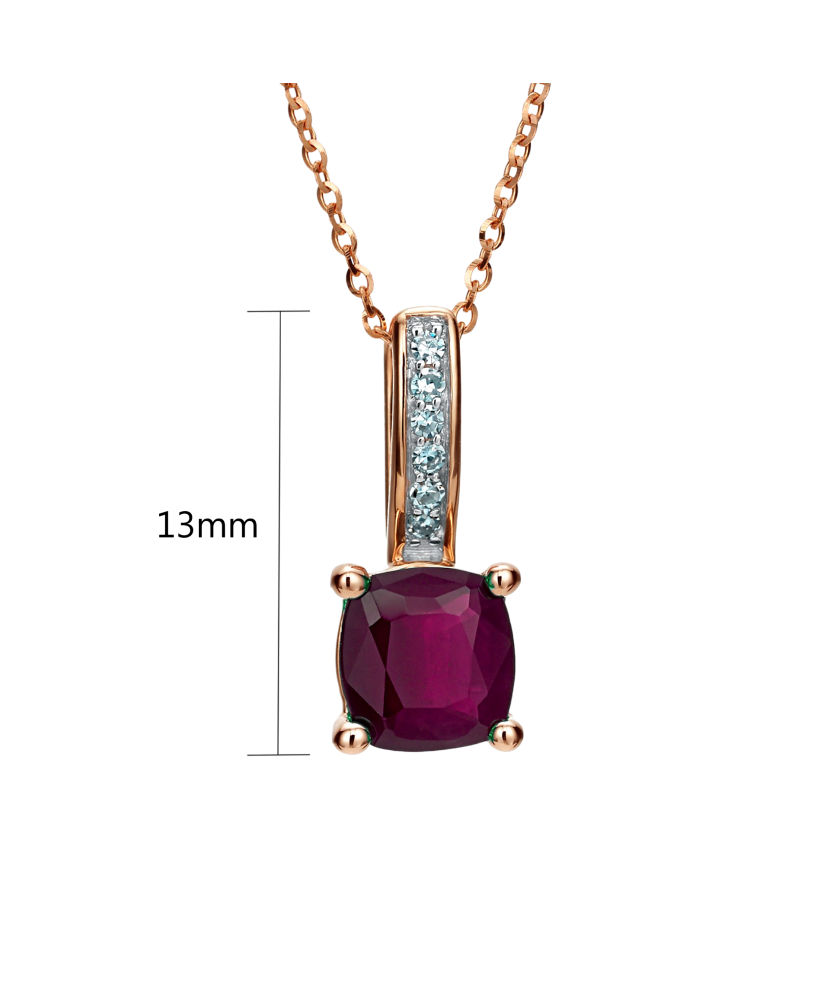 Gold pendant with ruby and diamonds