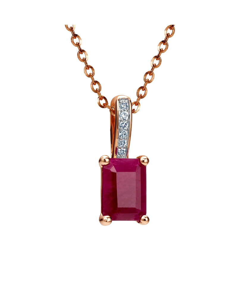 Gold pendant with ruby and diamonds