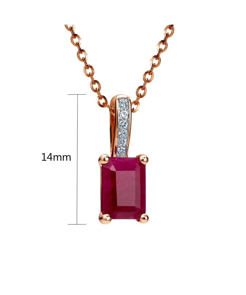 Gold pendant with ruby and diamonds