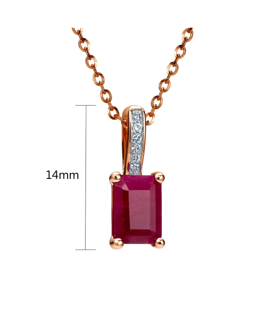 Gold pendant with ruby and diamonds