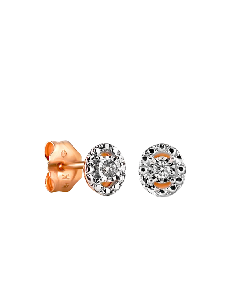 Gold earrings with diamonds