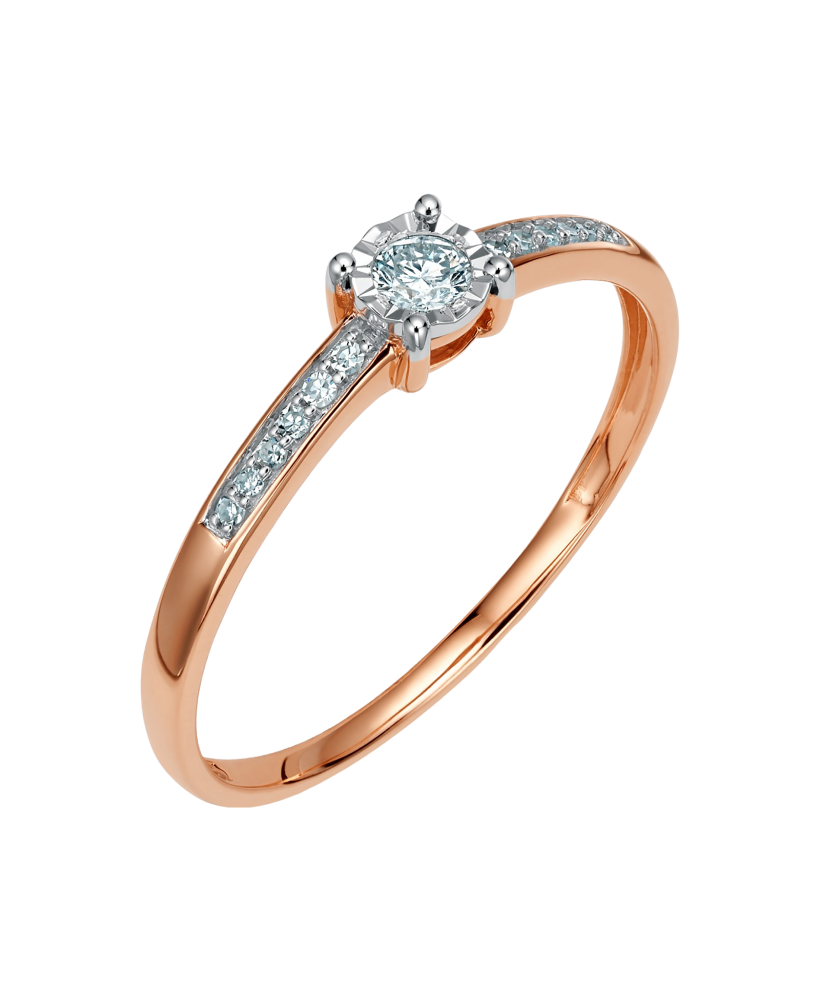 Auksinis žiedas su deimantu  - Goldinga