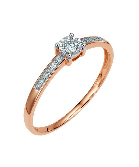 Gold ring with diamond