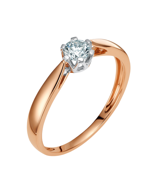 Gold ring with diamond (0.30ct)