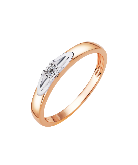 Gold ring with diamond