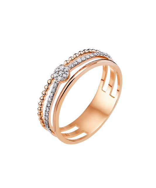 Gold ring with diamonds