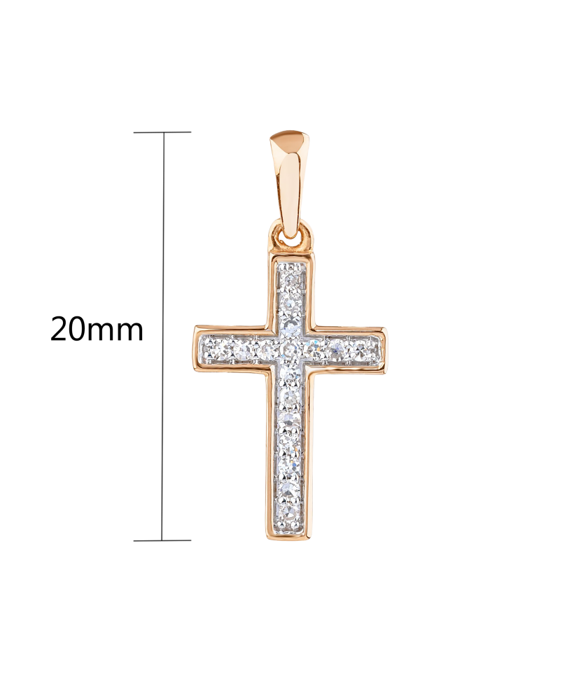 Gold pendant with diamonds "cross"