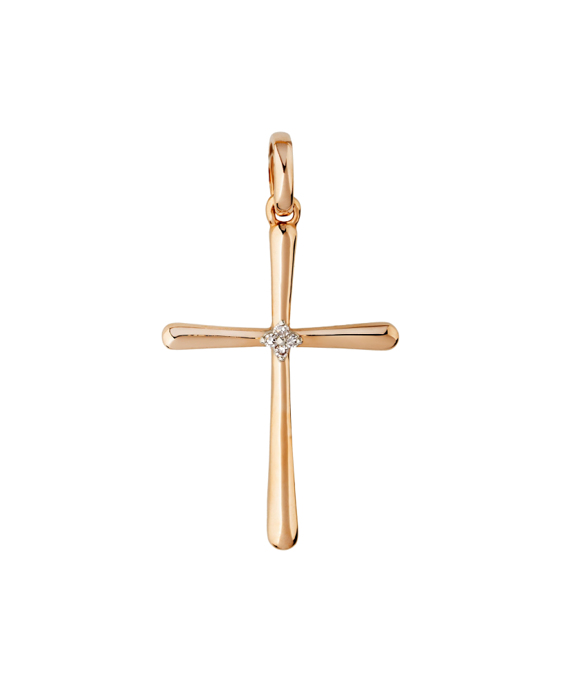 Gold pendant with diamonds "cross"