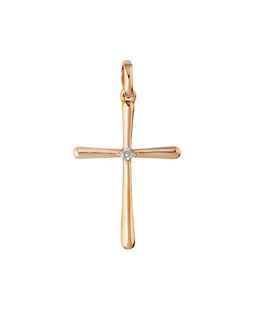 Gold pendant with diamonds "cross"