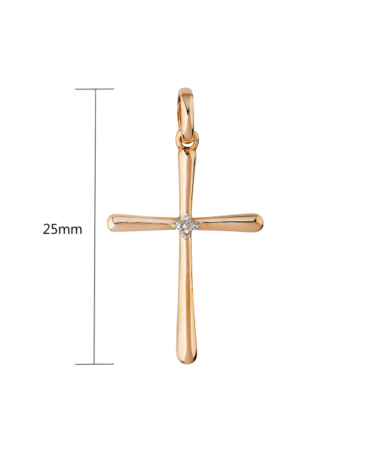 Gold pendant with diamonds "cross"